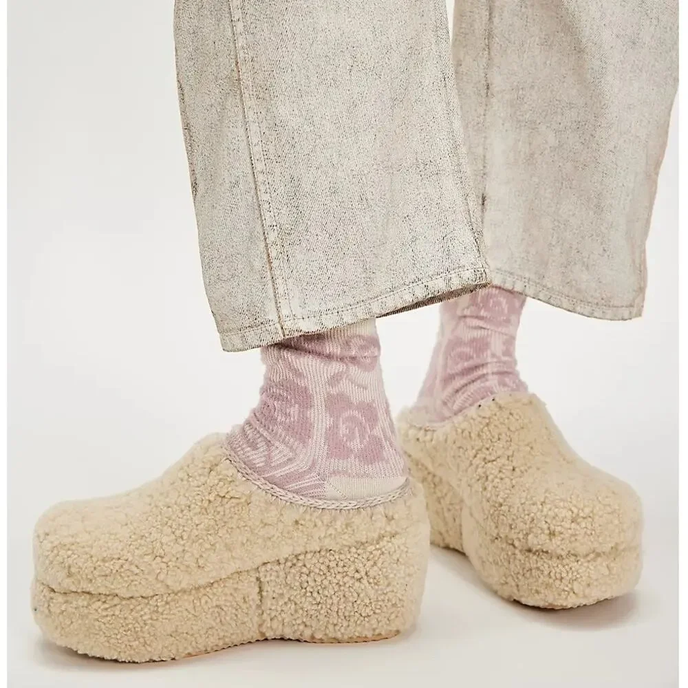 NEW Free People Blush Frost Socks in Butterfly Pink